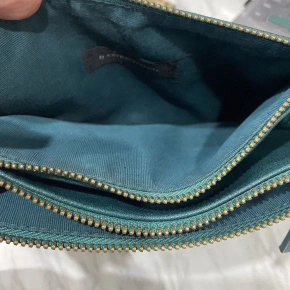 Anthropologie Teal Green Crossbody Bag With Gold Studs - Picture 12 of 14